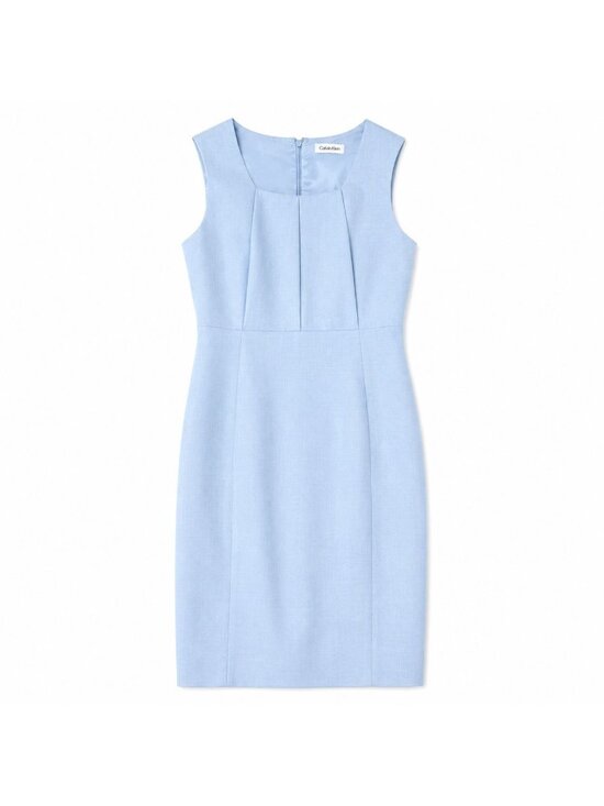 Marvin Richards Dresses & Skirts - Marvin Richards Womens Light Blue Sheath Dress S- 6 Pleated Lined Career Office